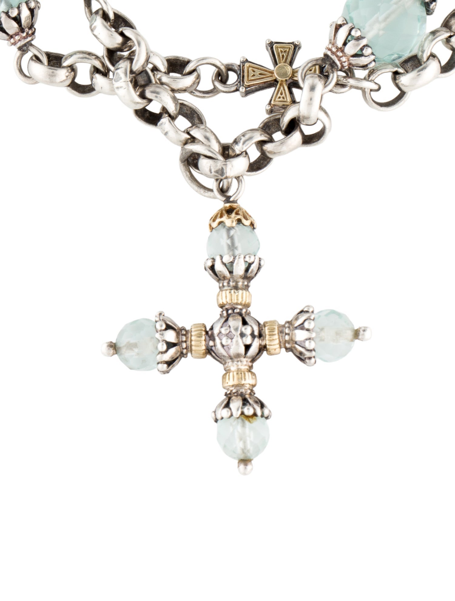 Konstantino Two-Tone Cross Charm Bracelet